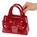 Vase décoratif en forme de sac à main avec nœud, finition brillante, 22 cm | Floristik24.fr