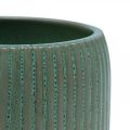 Floristik24 Cache-pot en céramique à rainures vert clair Ø14.5cm H12.5cm