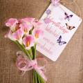 Calla fleur décorative rose 57cm 12pcs | Floristik24.fr