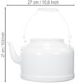 Cache-pot décoratif en métal blanc en forme de théière, style vintage, 27x20,5 cm | Floristik24.fr