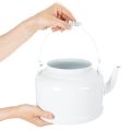 Cache-pot décoratif en métal blanc en forme de théière, style vintage, 27x20,5 cm | Floristik24.fr