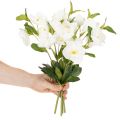 Bouquet de roses artificielles blanches décoratives de Noël, 40 cm, lot de 4 | Floristik24.fr