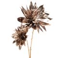 Floristik24 Fleur artificielle Dahlia tige longue 75 cm fleurs métalliques champagne