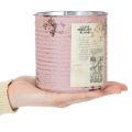 Boîte décorative en métal, rose antique, pour planter, Ø11cm H10,5cm | Floristik24.fr