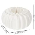 Boule décorative papier en forme de citrouille 34 cm blanche 2 pièces | Floristik24.fr