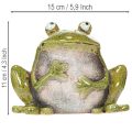 Figurine décorative en céramique grenouille vert brun vintage 15,5 cm | Floristik24.fr