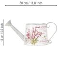 Arrosoir décoratif en métal, lavande, style rétro jardin, 30 × 11 × 14,5 cm | Floristik24.fr