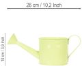 Ensemble d'arrosoirs décoratifs aux tons pastel saumon, vert et jaune-vert - pot en métal Ø11 cm H10 cm, 8 pièces | Floristik24.fr