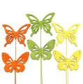 Floristik24 Papillon en bois multicolore assort. 8cm 18P