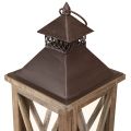 Lanterne décorative en bois lanterne en bois vintage marron 17×17×50cm | Floristik24.fr