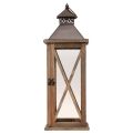 Lanterne décorative en bois lanterne en bois vintage marron 17×17×50cm | Floristik24.fr