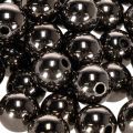 Perles décoratives anthracite métallisé 14 mm - Lot de 35 | Floristik24.fr