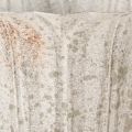 Coupe déco Calice en métal Aspect vintage Gris Blanc H14,5cm | Floristik24.fr