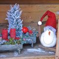 Floristik24 Déco bonhomme de neige avec chapeau Décoration de l&#39;Avent Figurine de Noël H38cm