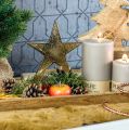 Floristik24 Décoration étoile, décoration métal sur bois de manguier, décoration de l&#39;Avent L15cm