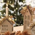Décorations étoiles floquées en jaune et brun, Ø4/5 cm, lot de 40 | Floristik24.fr