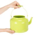 Deko théière en métal, pomme vert Ø20cm, décoration intérieure et cache-pot | Floristik24.fr