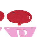 Floristik24 Guirlande de fanions décorative d&#39;anniversaire en feutre rose 300cm
