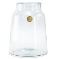 Floristik24 Vase à fleurs décoratif en verre rétro clair Ø22,5cm H29cm