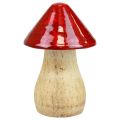 Floristik24 Champignons décoratifs champignons en bois rouge brillant décoration d&#39;automne H6/8/10cm lot de 3