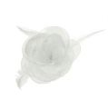 Floristik24 Rose décorative à plumes sur le clip blanc 2pcs