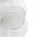 Floristik24 Rose décorative à plumes sur le clip blanc 2pcs