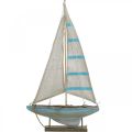 Floristik24 Déco voilier bois bleu-blanc décoration de table maritime H54.5cm