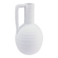 Floristik24 Vase décoratif vase à fleurs blanc avec anse en céramique H26cm