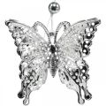 Floristik24 Papillon pendentif décoratif, décoration de mariage, papillon en métal, ressort 6pcs