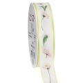Floristik24 Ruban cadeau à motif floral Bellis, idéal pour les loisirs créatifs et l'emballage, 25 mm x 20 m