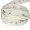 Ruban cadeau à motif floral Bellis, idéal pour les loisirs créatifs et l'emballage, 25 mm x 20 m | Floristik24.fr