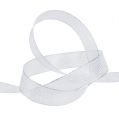 Ruban déco rayures lurex argent 25mm 20m | Floristik24.fr