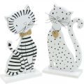 Floristik24 Figurine déco chat, décoration de magasin, figurines de chat, décoration en bois 2pcs