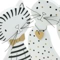 Floristik24 Figurine déco chat, décoration de magasin, figurines de chat, décoration en bois 2pcs