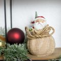 Floristik24 Figurine déco Père Noël dans un sac Décoration de Noël Ø8cm/H13cm 2pcs