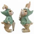 Figurines déco lapin déco avec ombrelle H10,5cm 4pcs