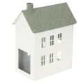 Floristik24 Deko maison en métal blanc avec fenêtres et cheminée 22 cm