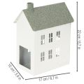 Deko maison en métal blanc avec fenêtres et cheminée 22 cm | Floristik24.fr