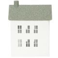 Deko maison en métal blanc avec fenêtres et cheminée 22 cm | Floristik24.fr