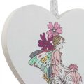 Coeur décoratif à suspendre, décoration pendentif coeur elfe 12cm 6pcs