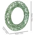Couronne en maille métallique verte 19 cm pour décoration intérieure - Lot de 2 | Floristik24.fr