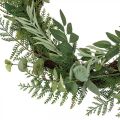 Couronne décorative couronne artificielle eucalyptus sapin olive Ø45cm