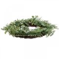 Couronne décorative couronne artificielle eucalyptus sapin olive Ø45cm