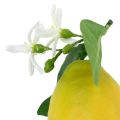 Fruits décoratifs, citrons avec feuilles jaunes 9,5cm 4pcs