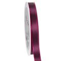 Floristik24 Ruban étroit en taffetas 15 mm 50 m couleur Berry pour décorations créatives