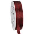 Floristik24 Ruban déco en taffetas 10 mm x 50 m bordeaux pour décorations et cadeaux