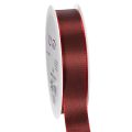 Floristik24 Ruban en tissu satiné pour emballage et décorations, 25 mm x 50 m, rouge