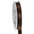 Floristik24 Ruban décoratif en taffetas marron 15 mm 10 m pour décoration intérieure