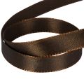 Ruban décoratif en taffetas marron 15 mm 10 m pour décoration intérieure | Floristik24.fr