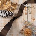 Ruban en Taffetas Large Brillant Marron 40mm x 50m | Floristik24.fr